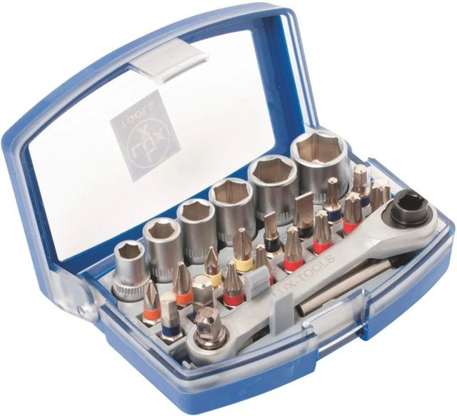 LUX-TOOLS Bit- und Steckschlüsselsatz Comfort 1/4 Zoll, 24-teilig, Blau - Bild 1