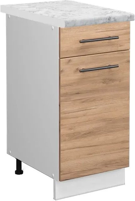 Vicco Küchenunterschrank Fame-Line Goldkraft Eiche Weiß B: 40 cm, T: 60 cm, H: 82 cm - Bild 1