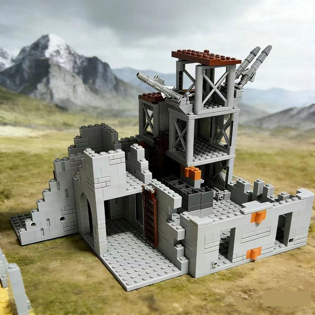Linyi toy Zweiter Weltkrieg Militärbasis Bunker Bausatz graue - Bild 1
