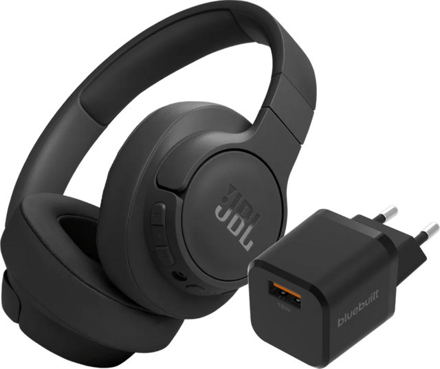 JBL Tune 770NC Over-Ear Kopfhörer in Schwarz inklusive BlueBuilt Quick-Charge-Ladegerät mit USB-A-Port 18 W - Bild 1