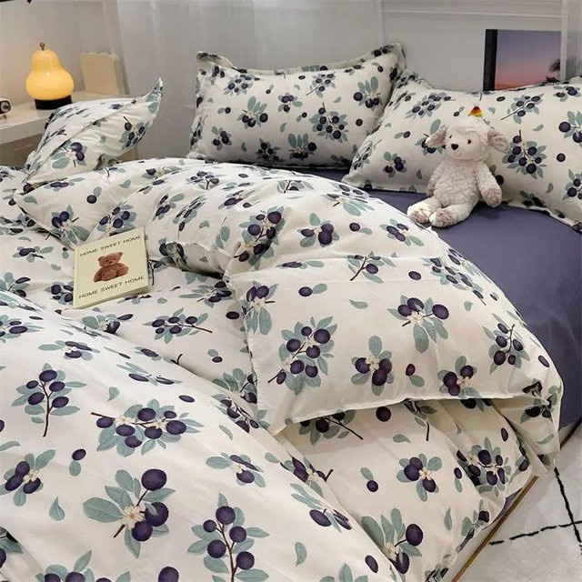 Bin Chi Textiles Blumenbettwäscheset in Rosa, 4-teiliges Set aus Baumwolle und Mikrofaser mit floralem Jacquard-Design, B/H: 200 x 230 cm - Bild 1