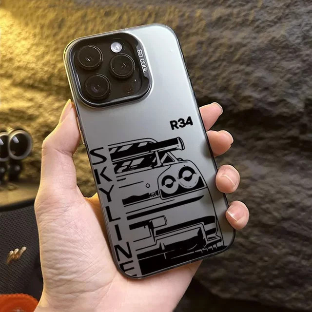 Stoßfeste Handyhülle im Auto-Design für iPhone 11 bis iPhone 16 Pro Max mit harter Rückseite - Bild 1