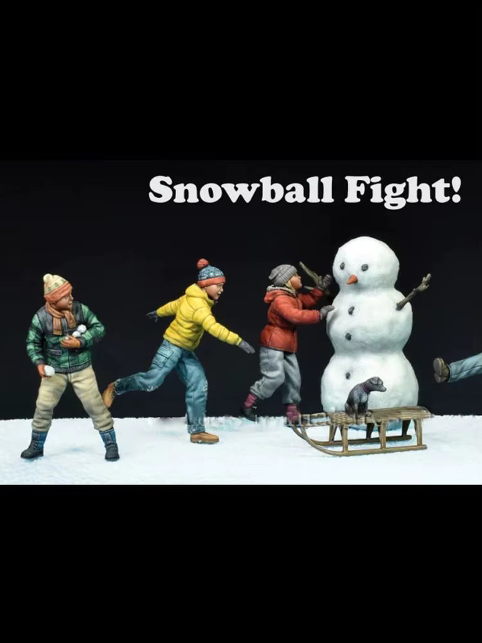 Schneeballkampf!, Resin-Modellfigur, Soldat, Militär, 1:35, Einzelfigur - Bild 2