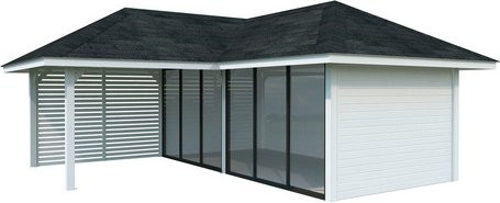 PALMAKO Pavillon Bianca aus Fichtenholz in Weiss, B/T/H: 672 x 672 x 319 cm - Bild 1