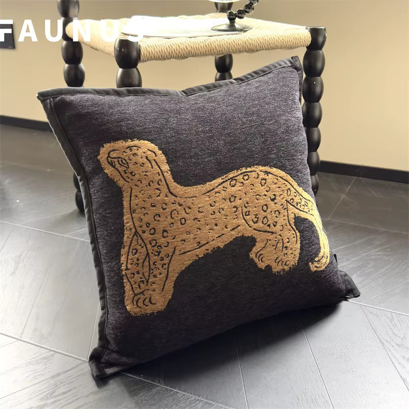 BUNNY FiFi Kissenbezug mit Leopardenmuster aus Chenille, quadratisch, B/T/H: 45 x 45 x 45 cm - Bild 5