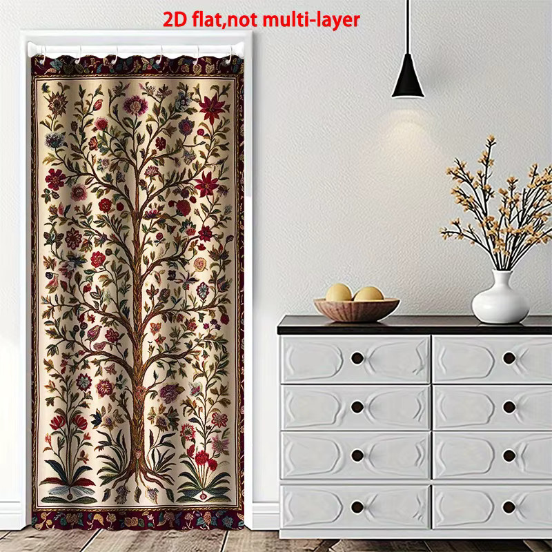 VIKAMA Verdunkelungsvorhänge Baum des Lebens in Beige für Küche und Wohnzimmer - Bild 2