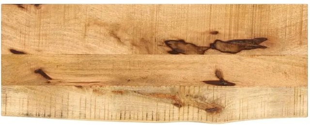 vidaXL Tischplatte aus Massivholz Mangoholz in Braun mit Baumkante, rustikal, B/T/H: 80 x 40 x 2,5 cm - Bild 1