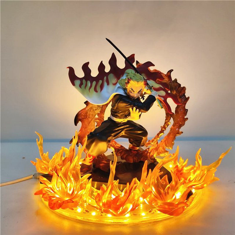 Dämon Sayer Rengoku Kyoujuro Anime Figur mit LED-Feuereffekt aus PVC, mehrfarbig, Höhe: 14 cm - Bild 1