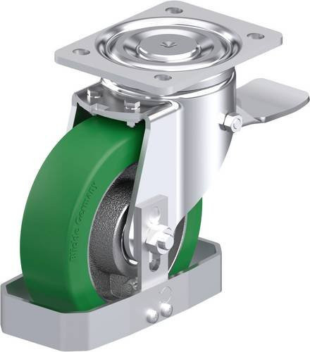 Blickle Stahlblech-Lenkrolle LH-GST 160K-ST-FS aus verzinktem Stahl mit Rad-Durchmesser 160 mm und einer Tragfähigkeit von 600 kg - Bild 1