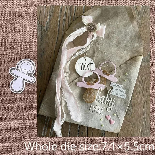 Metall-Stanzform Baby-Schnuller für Scrapbook und Bastelarbeiten, Silber - Bild 1