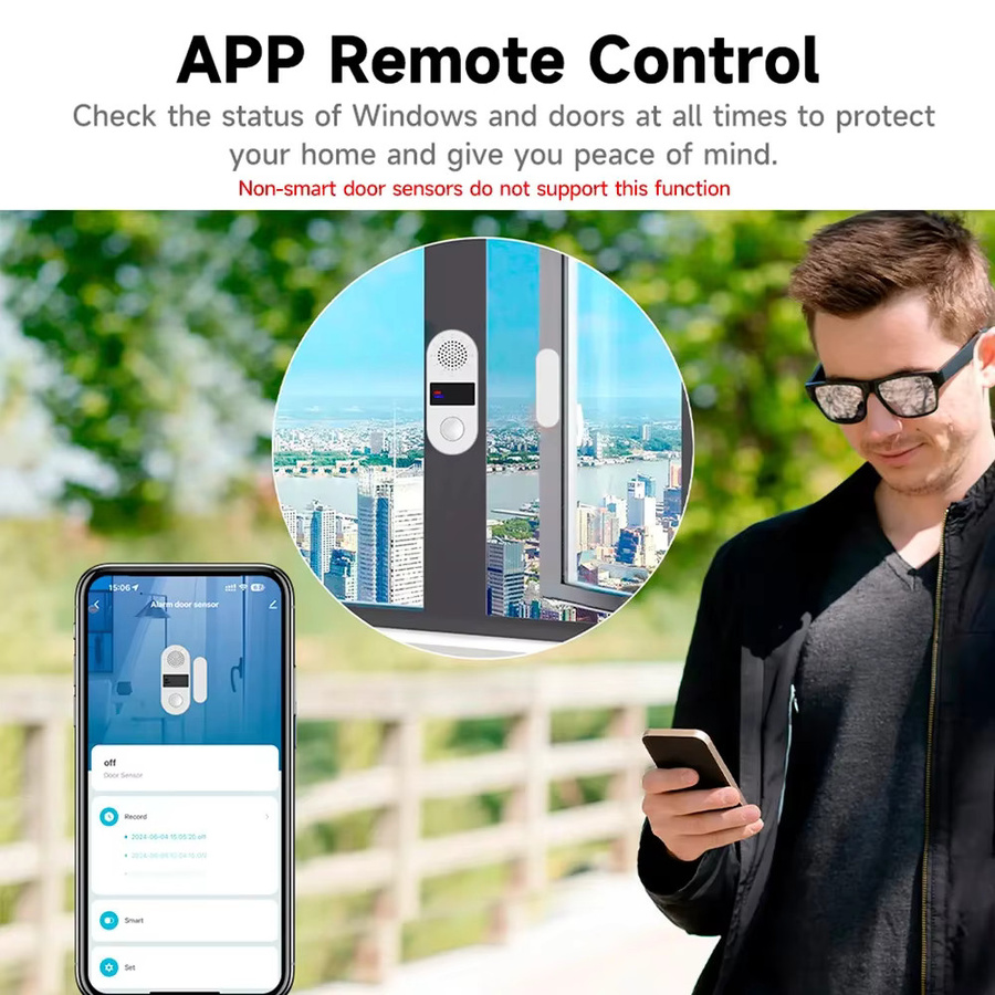 Tuya Smart Tür und Fenster Sensor mit 130dB Alarm in Weiß via Wifi oder Zigbee für SmartLife App und Alexa - Bild 2