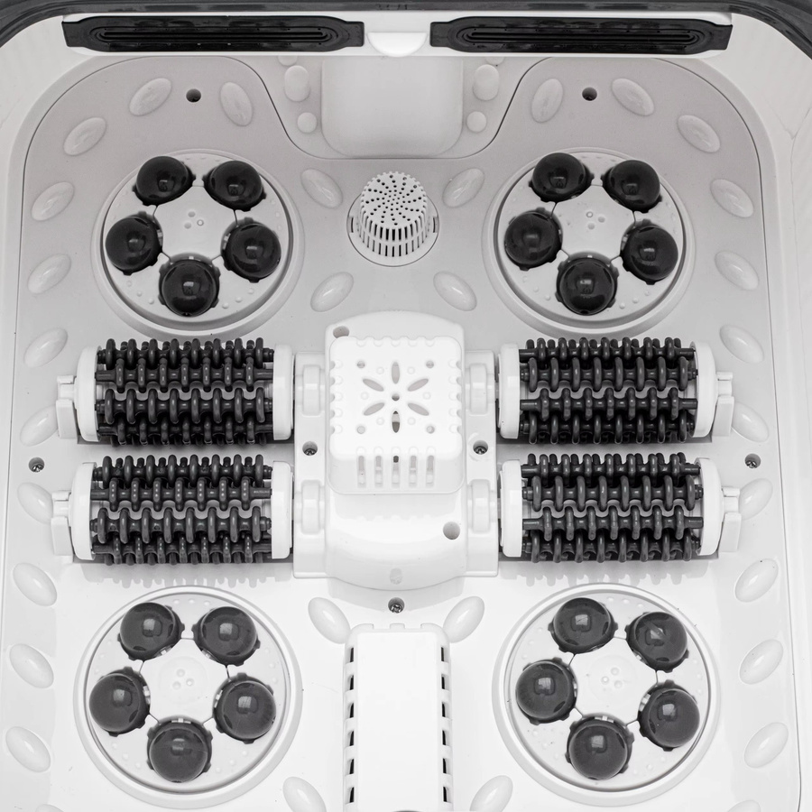 Adler Wasser-Fußmassagegerät in Weiß mit LED-Panel, Warmwasserbereiter und Rollen - Bild 4