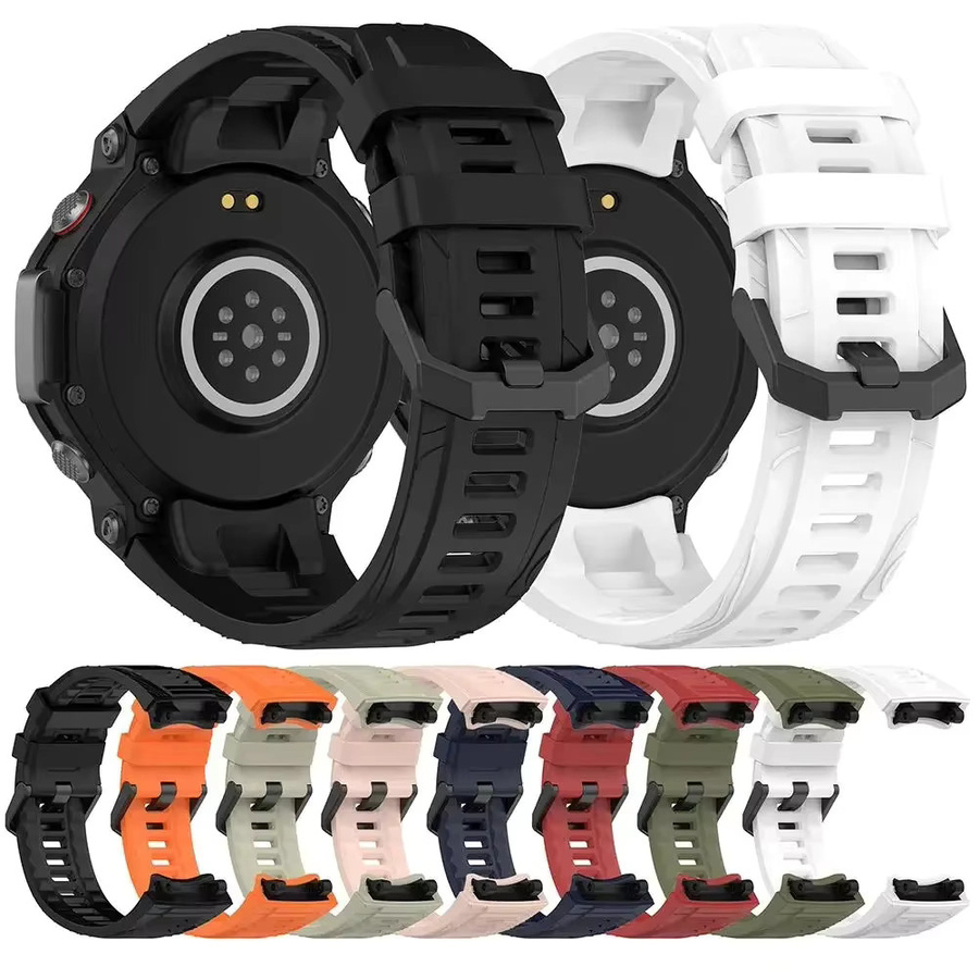 Uhrenarmband Silikon, Schwarz, Unisex, für Amazfit T-Rex 3 - Bild 5