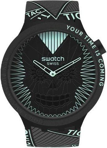 Swatch Armbanduhr, Quarz, Kunststoff, Schwarz, Unisex - Bild 1