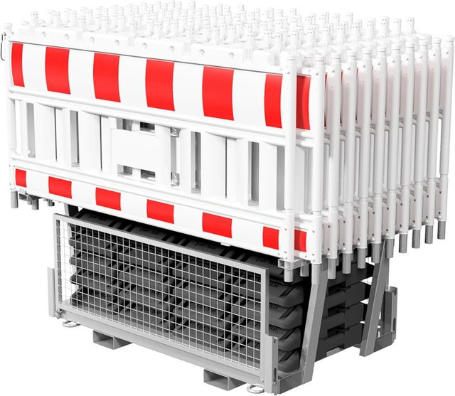 Schake Set Absperrschranken Palette ohne Adapter RA1/A in Weiß-Rot, 20 Stück - Bild 1