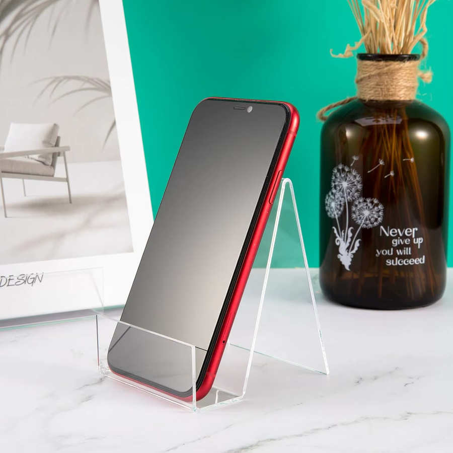 6-teiliges Acryl-Set Buchständer transparent mit Halteleiste zur Präsentation von Büchern, Bildern und Tablets - Bild 5
