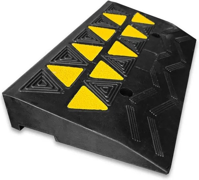 KARAT Schwellenrampe Bordsteinrampe Auffahrrampe extra robust in Schwarz und Gelb B/T/H: 50 x 28 x 8 cm - Bild 1