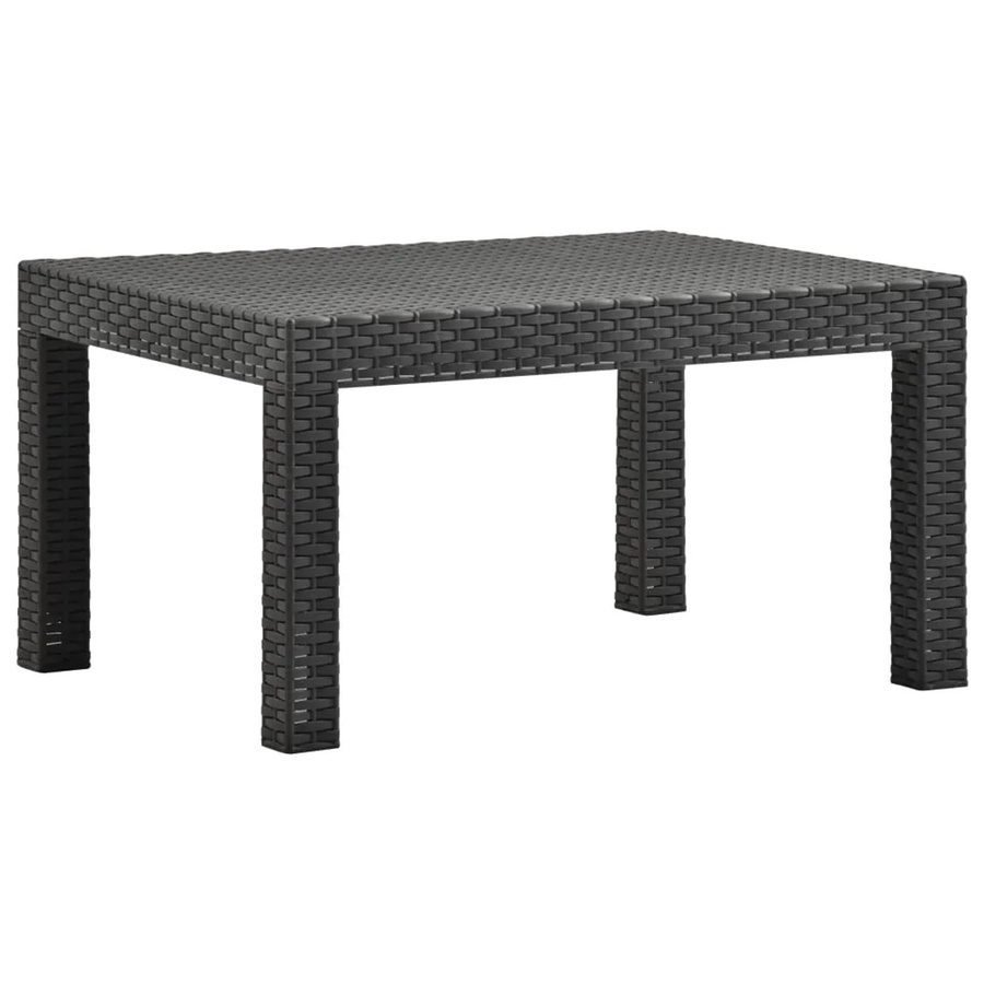 vidaXL Gartentisch in Anthrazit mit Rattan-Optik aus Polypropylen, B/T/H: 58 x 58 x 41 cm - Bild 2