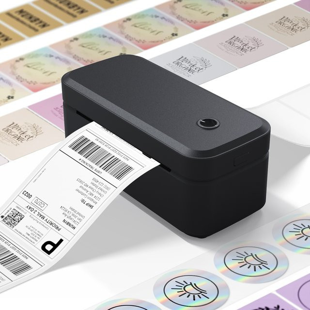 Marklife X4 Thermo-Etikettendrucker in Schwarz, tragbarer Bluetooth-Drucker für 4 x 6 Versandetiketten mit automatischer Etikettenerkennung - Bild 1