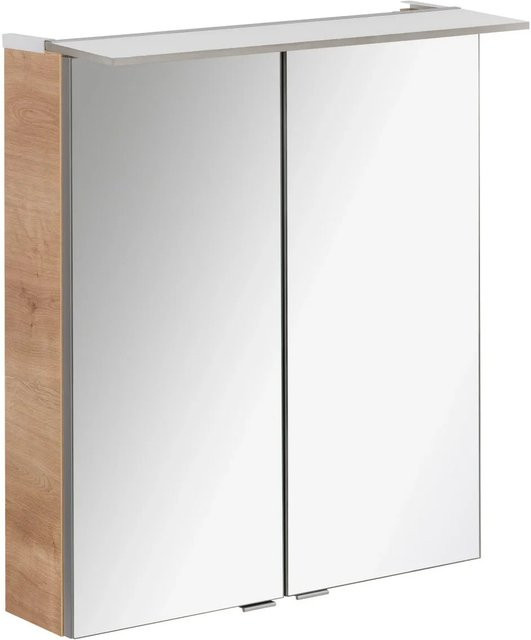 Fackelmann Spiegelschrank b.perfekt in Eiche, Grau/Braun, B/H/T: 60 x 69 x 23,1 cm - Bild 1