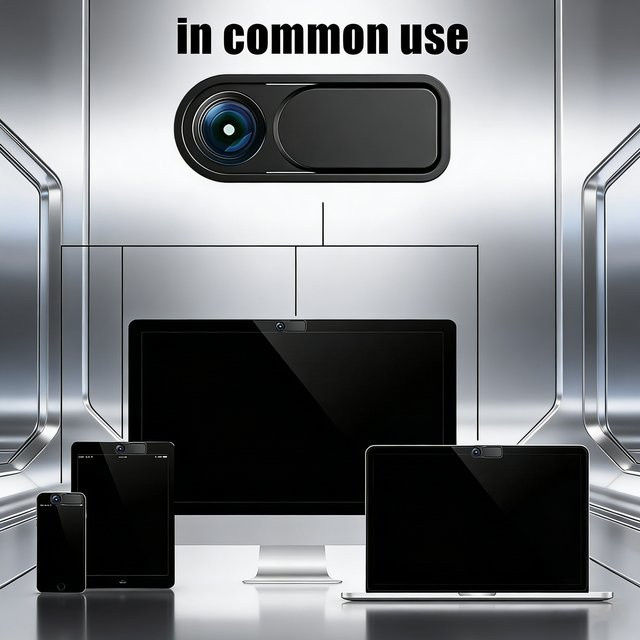 WSSHE Webcam-Abdeckung Schieberegler in Schwarz als Privatsphärenschutz für Smartphone, Laptop, MacBook und iPad - Bild 1