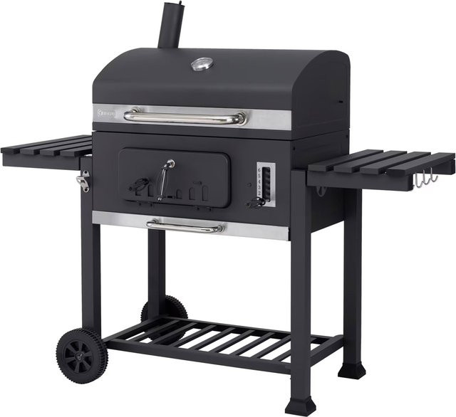 Tepro Toronto XXL Holzkohlegrill in Anthrazit mit Grillwagen, Thermometer und Warmhalterist - Bild 1