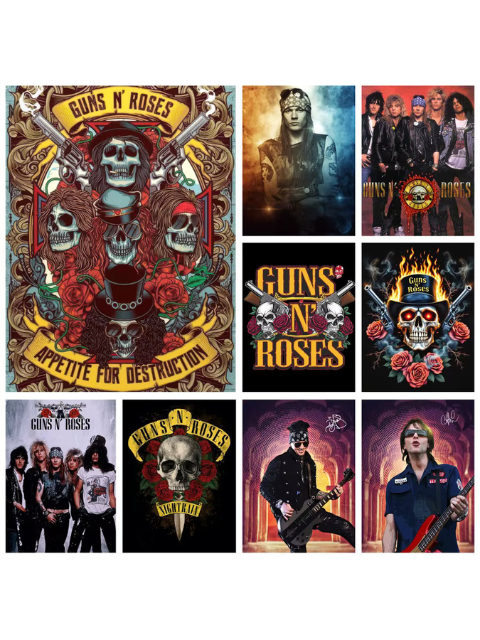 Guns N' Roses Diamantmalerei Kit DIY 5D Stickerei Mosaik Kunst Set von KAYOU in Multicolour, Breite: 30,0 cm, Höhe: 20,0 cm - Bild 2