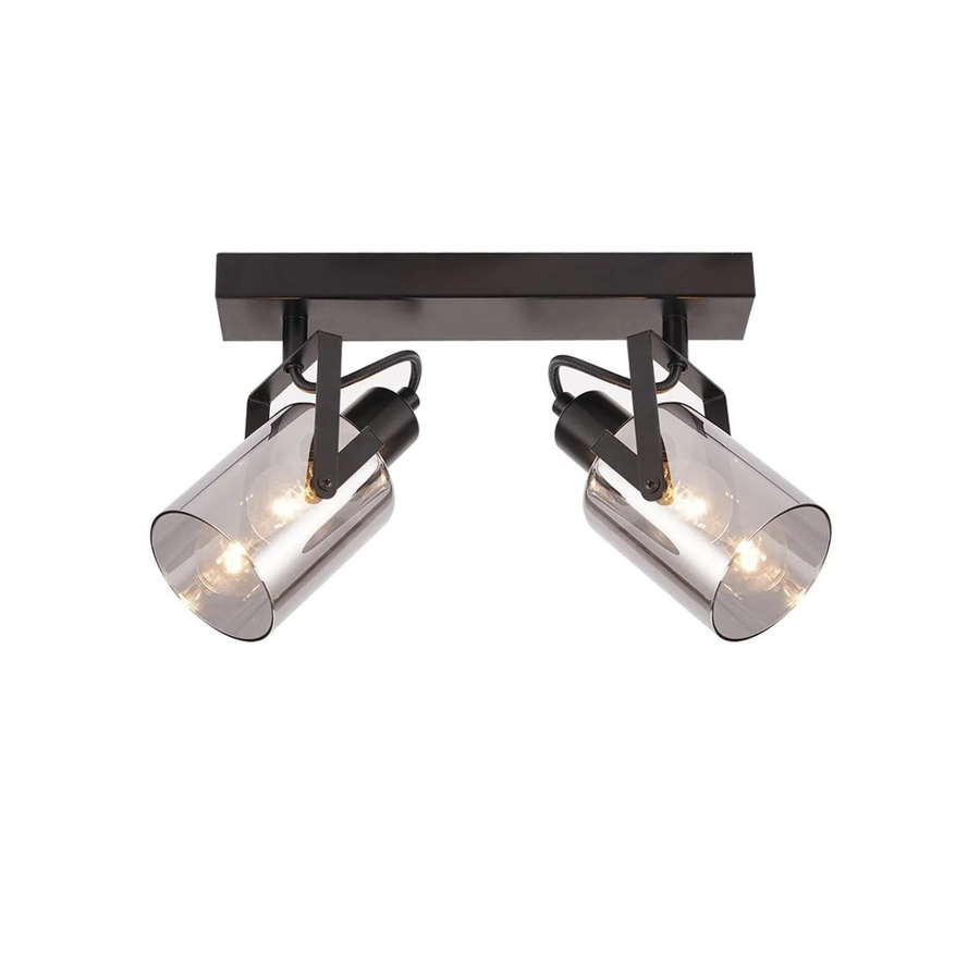 NETTLIFE Deckenstrahler aus Metall und Glas in Schwarz, dimmbar, Industrial Design mit transparentem Glas und E14 Fassung - Bild 2