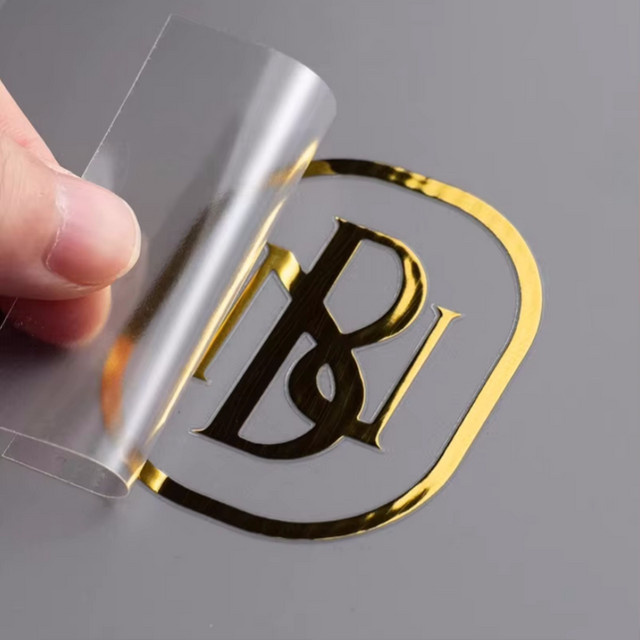 100 Stück Personalisierte 3D Transfer Aufkleber mit UV-Druck in Gold und Silber für Firmenlogos oder Hochzeiten - Bild 1