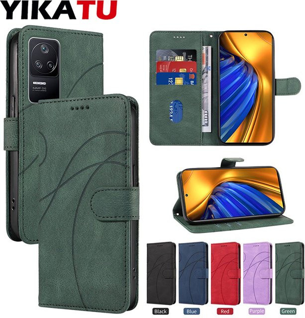 YIKATU Lederhülle Flip-Kartenetui für Motorola Edge 60 Fusion 50 Pro 40 Neo E13 E14 E15 E20 E30 E40 E22 E32 in Gold - Bild 1