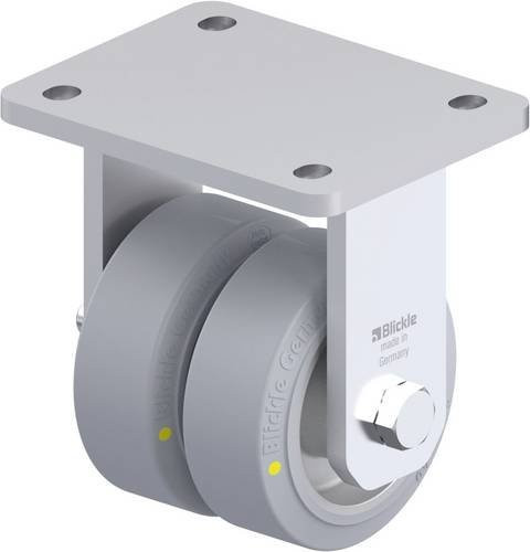 Blickle BOD-ALEV 100K-SG-AS Schwerlast-Doppel-Bockrolle in Grau mit Aluminium-Komponenten, Rad-Durchmesser: 100 mm, Tragfähigkeit: 400 kg - Bild 1