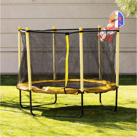 Chipolino Sporty Kindertrampolin mit Basketballkorb gelb 140cm