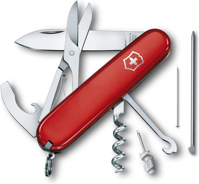 Victorinox Schweizer Taschenmesser Rot mit 15 Funktionen und Kugelschreiber aus Edelstahl - Bild 1