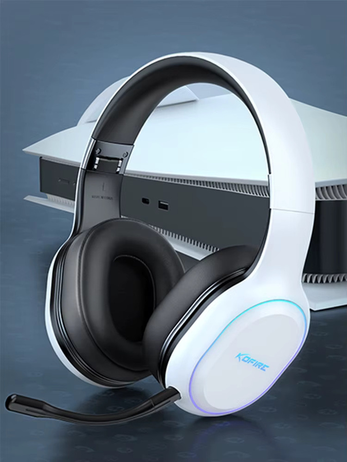 Kofire UG-05 Gaming Kopfhörer mit 2,4G Wireless, Bluetooth 5.0, Mikrofon, RGB-Licht und Vibration in Schwarz-Rot für PS4, PS5, PC und Switch - Bild 7