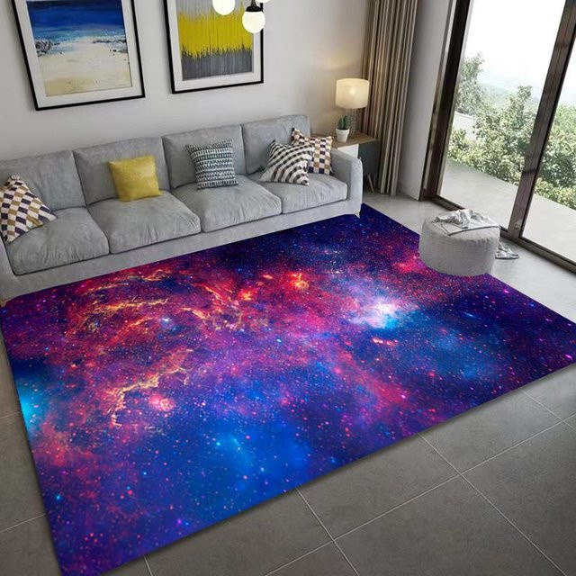 Lodestar Galaxie Planeten Teppich mit 3D-Effekt in Blau, B/B: 80 x 120 cm - Bild 1