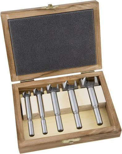 Alpen Forstnerbohrer-Set 5teilig Silber mit Durchmessern 15 mm, 20 mm, 25 mm, 30 mm und 35 mm - Bild 1