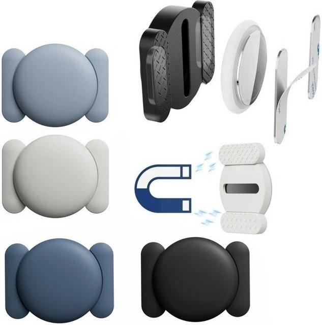 Magnetische Silikonhülle für Apple AirTag in Blau, wasserdichter GPS-Tracker-Halter für Fahrrad und Gepäck - Bild 1