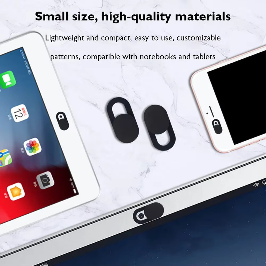 Universal Webcam Abdeckung mit Magnet-Slider aus Kunststoff in Schwarz für Laptop, iPad, PC und Macbook zum Schutz der Privatsphäre - Bild 3