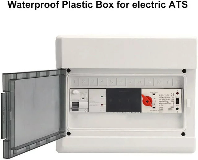 KKMOON Dual Power Automatischer Transferschalter AC110V 100A 2P ATS Generator Transfer Umschalter für Schienenmontage in Weiß - Bild 1