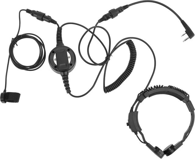 DIYelecs Kehlkopfmikrofon Headset mit K-Typ Stecker für KENWOOD KPG TH in Schwarz und Transparent - Bild 1