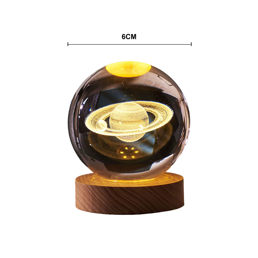 KFV Kosmos-Serie RGB-Nachttisch-Lampe Kristallkugel mit Milchstraße und Mond Motiv, Durchmesser: 6 cm - Bild 4