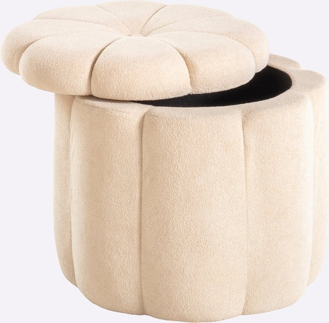 Hocker Heine Home Soft Body in Beige mit abnehmbarem Bezug aus Polyester, B/T/H: 44 x 39 x 39 cm - Bild 1