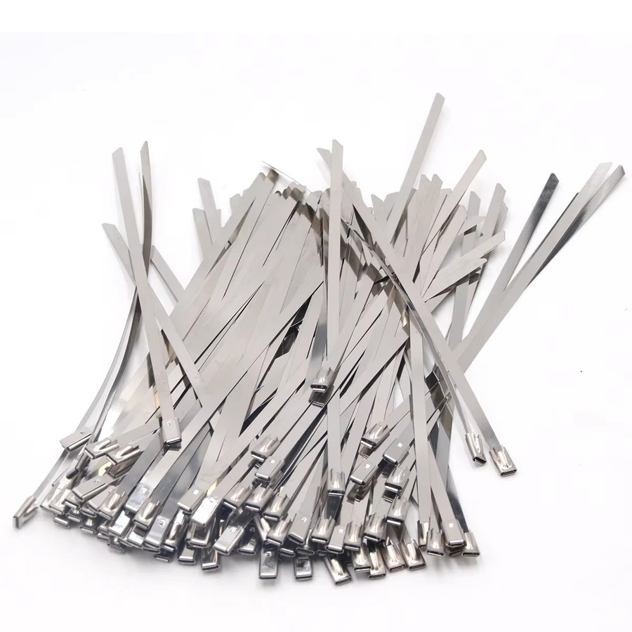 Selbstsichernde Edelstahl-Kabelbinder in Silber, robuste und hitzebeständige Metall-Kabelbinder für Auspuffrohr-Kabelbäume - Bild 2