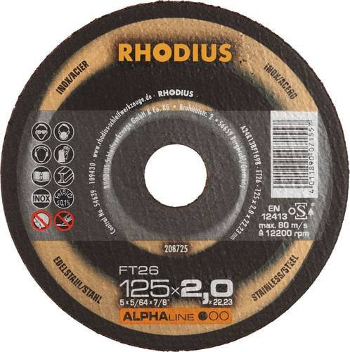Rhodius FT26 208725 Trennscheiben-Set für Edelstahl und Stahl, 25 Stück, Schwarz - Bild 1