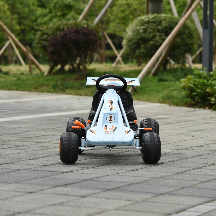 HOMCOM Go Kart Kinderfahrzeug Tretauto mit Pedal Hellblau ab 3 Jahre - Bild 3