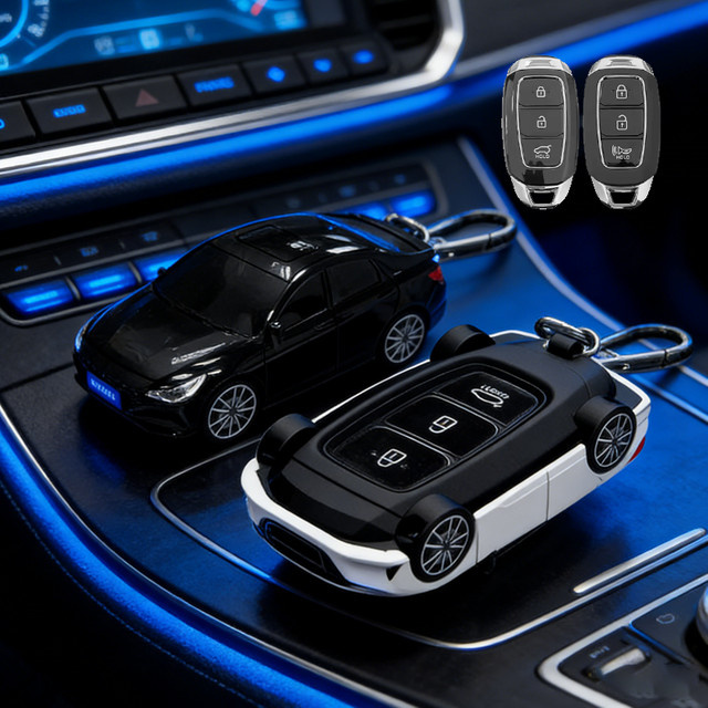 ICAR Schlüsselhülle für Hyundai Elantra, Verna, Santa Fe, i30, Kona, Azera und Accent in Schwarz - Bild 1