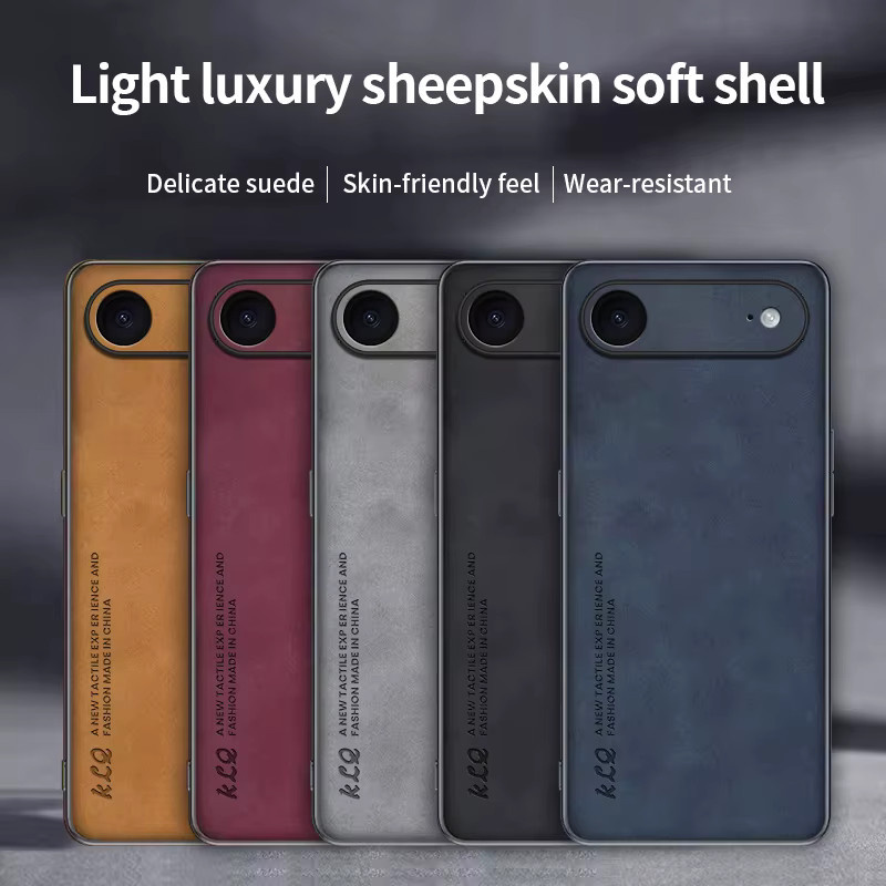 Evolou Luxus Case für iPhone 17 Air und iPhone 17 Pro Max aus Schaffell und Leder in Gelb mit stoßfester Silikon-Schutzhülle und mattem Finish - Bild 2