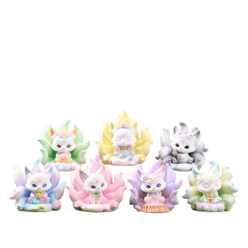 52TOYS Neun-Schwänzige Serie Blind Box, Niedliche Fuchs-Tischdekoration, Set - Bild 2