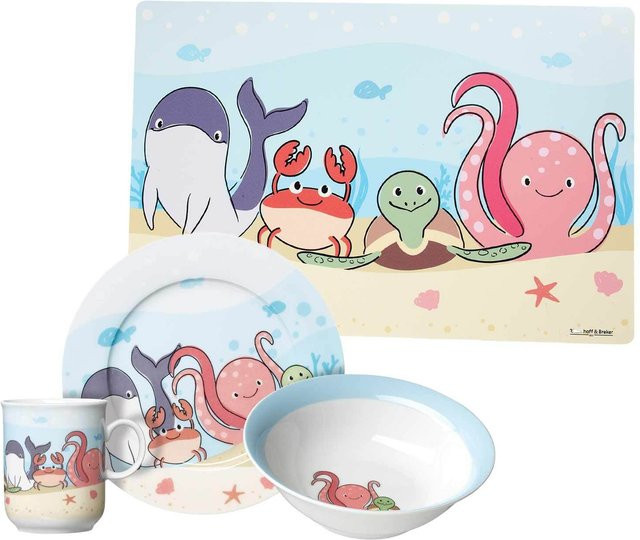 Ritzenhoff & Breker Kindergeschirr mit Platzset Unterwasserwelt aus Melamin in Multicolour - Bild 1