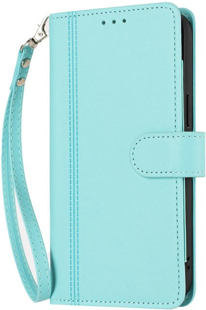 Leder Portemonnaie Klapphülle für Xiaomi Redmi Note Serie in Mintgrün mit 9 Kartenfächern und Handgelenksschlaufe - Bild 1